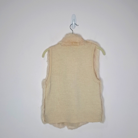 Haute Hippie ivory rabbit fur vest small NWT - Picture 2 of 6